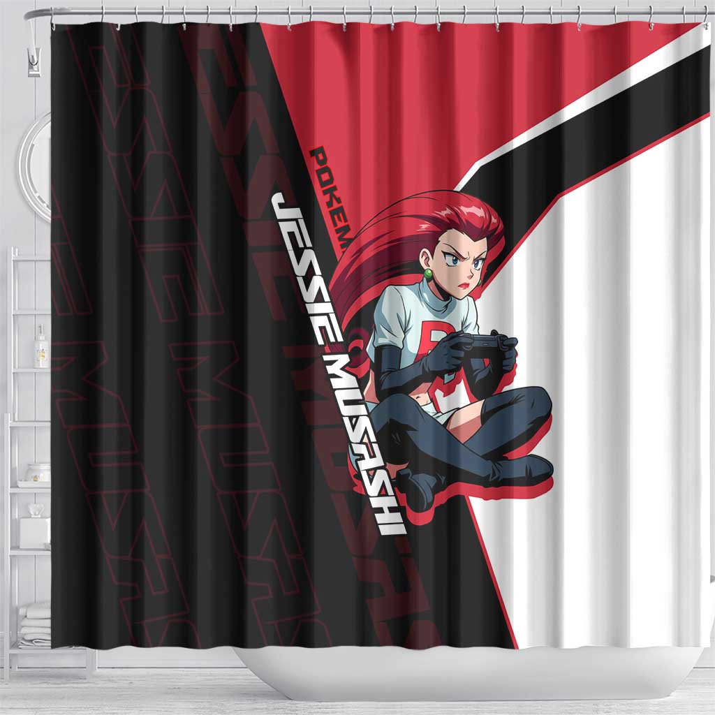Jessie Musashi Poké Shower Curtain Bold Villain Anime Style
