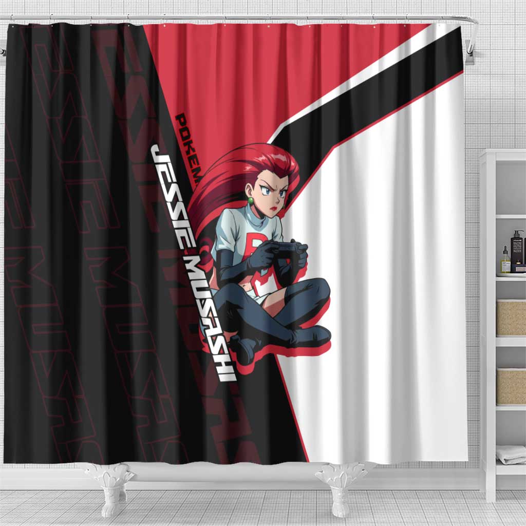 Jessie Musashi Poké Shower Curtain Bold Villain Anime Style