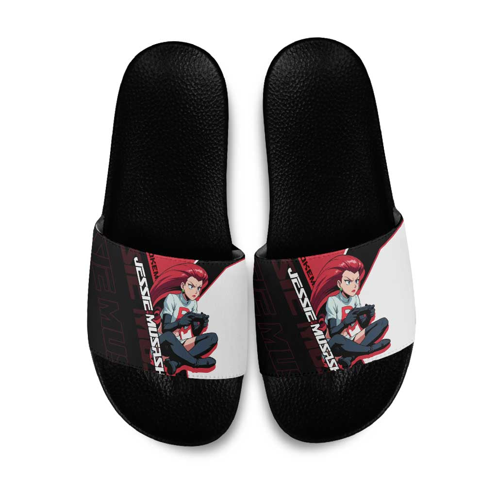 Jessie Musashi Poké Slide Sandals Bold Villain Anime Style