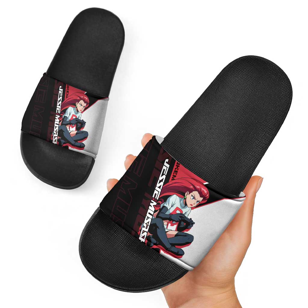 Jessie Musashi Poké Slide Sandals Bold Villain Anime Style