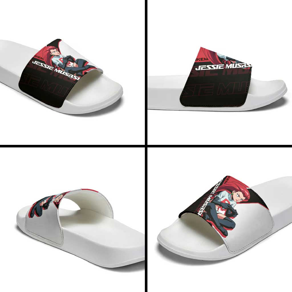 Jessie Musashi Poké Slide Sandals Bold Villain Anime Style