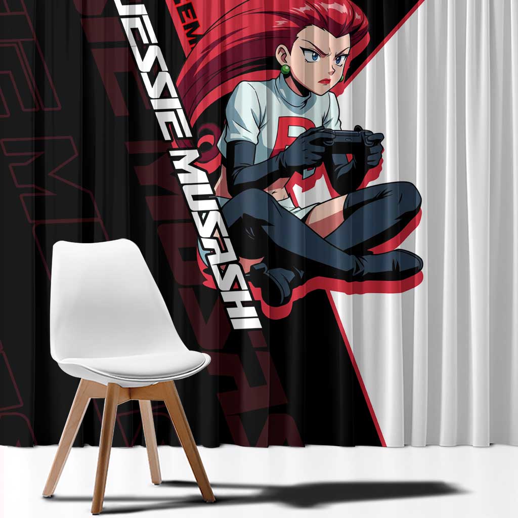 Jessie Musashi Poké Window Curtain Bold Villain Anime Style