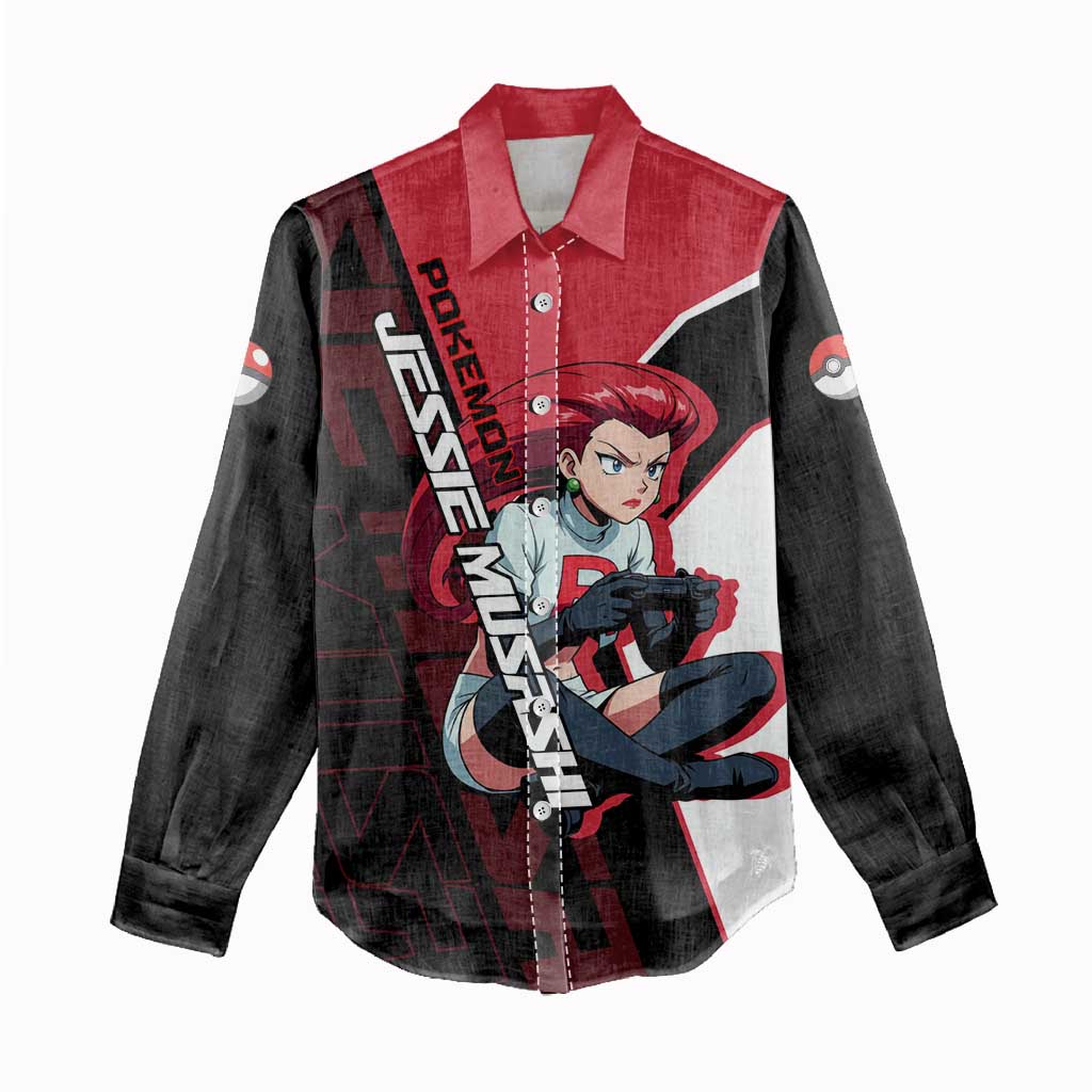 Jessie Musashi Poké Women Casual Shirt Bold Villain Anime Style