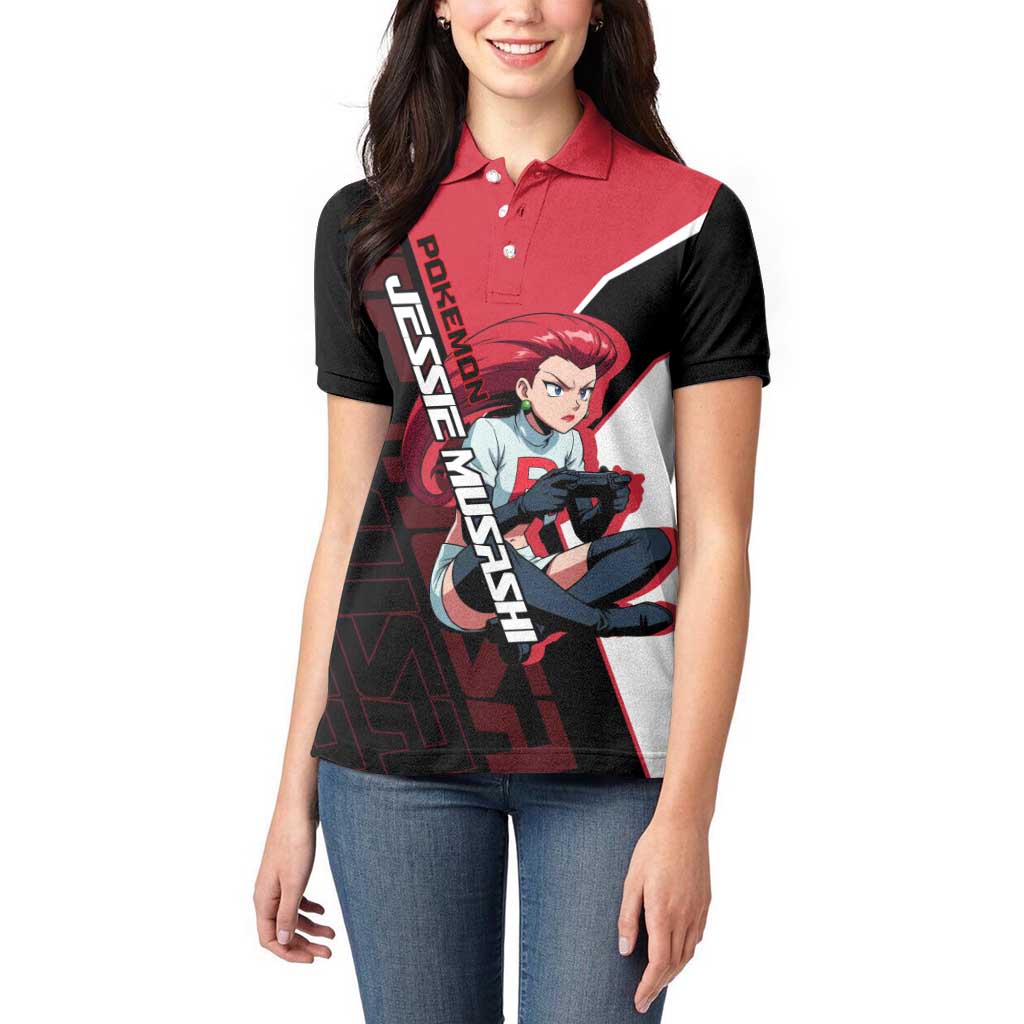 Jessie Musashi Poké Women Polo Shirt Bold Villain Anime Style