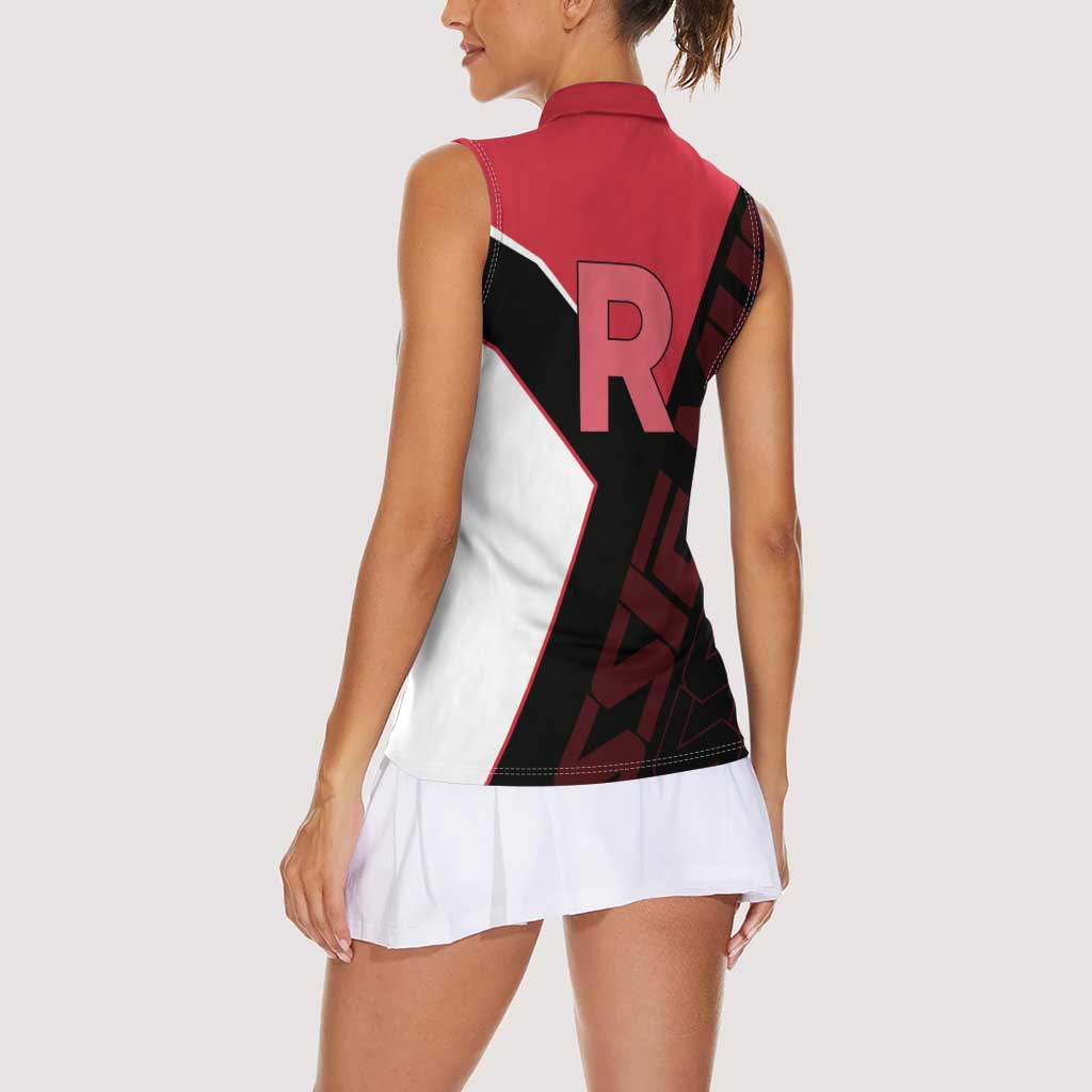 Jessie Musashi Poké Women Sleeveless Polo Shirt Bold Villain Anime Style