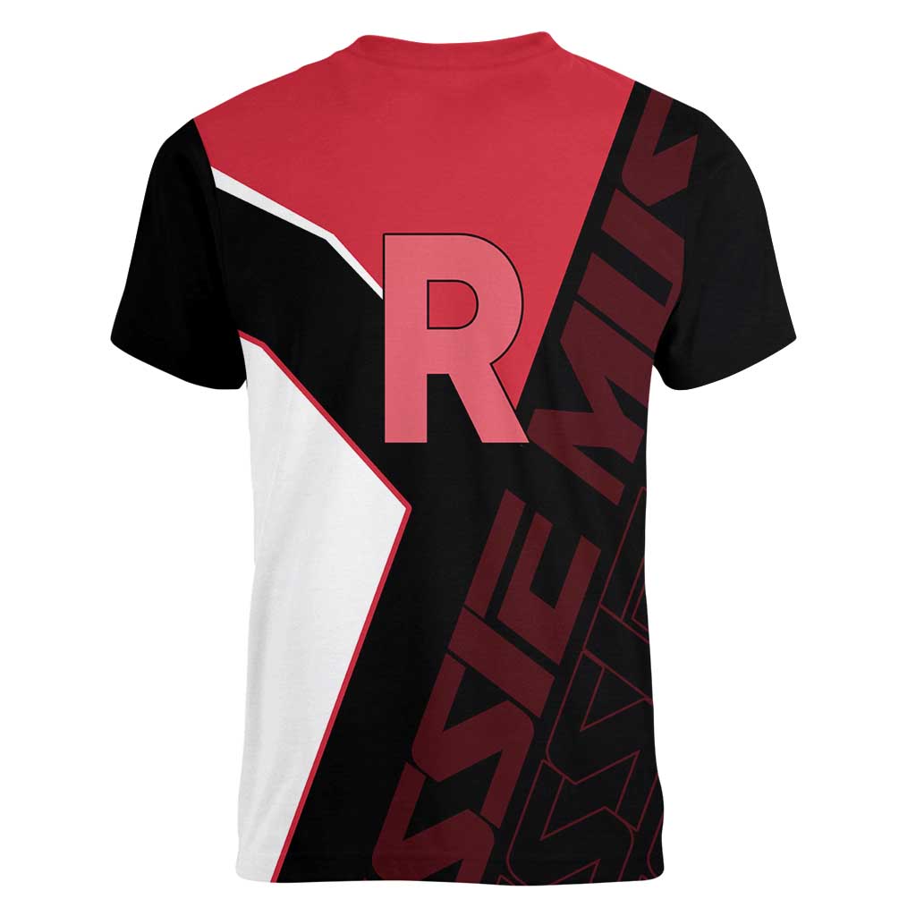 Jessie Musashi Poké Women V-Neck T-Shirt Bold Villain Anime Style
