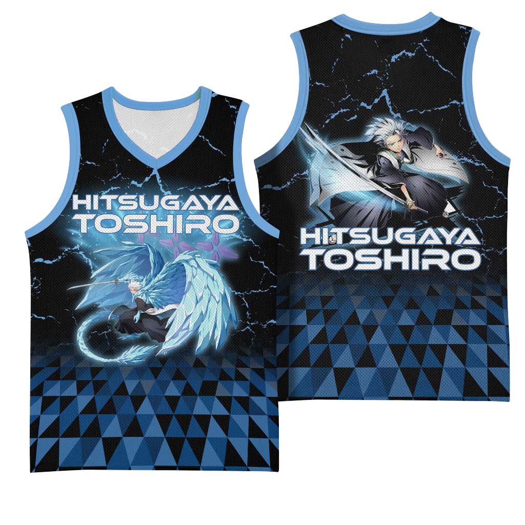 Hitsugaya Toshiro Bleach Basketball Jersey Ice Element Anime Crystal Style