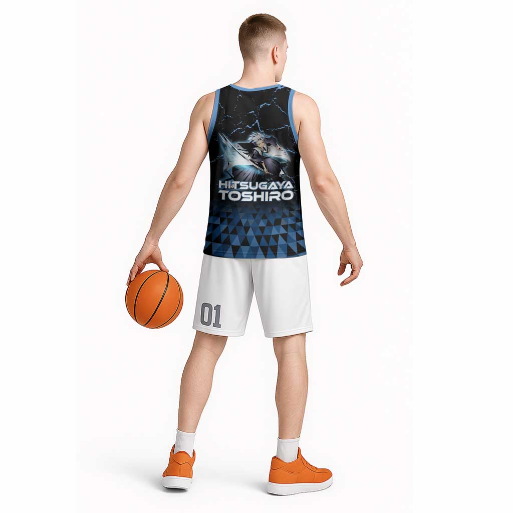 Hitsugaya Toshiro Bleach Basketball Jersey Ice Element Anime Crystal Style