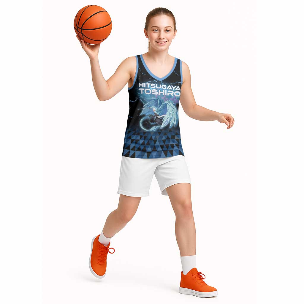 Hitsugaya Toshiro Bleach Basketball Jersey Ice Element Anime Crystal Style