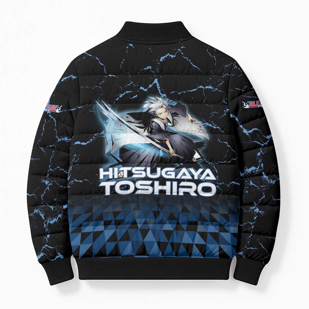 Hitsugaya Toshiro Bleach Bomber Puffer Jacket Ice Element Anime Crystal Style
