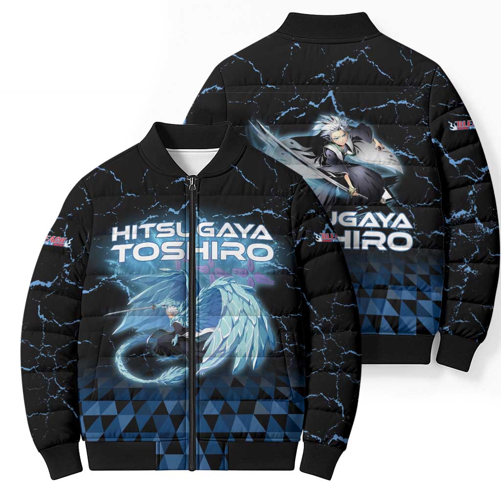 Hitsugaya Toshiro Bleach Bomber Puffer Jacket Ice Element Anime Crystal Style