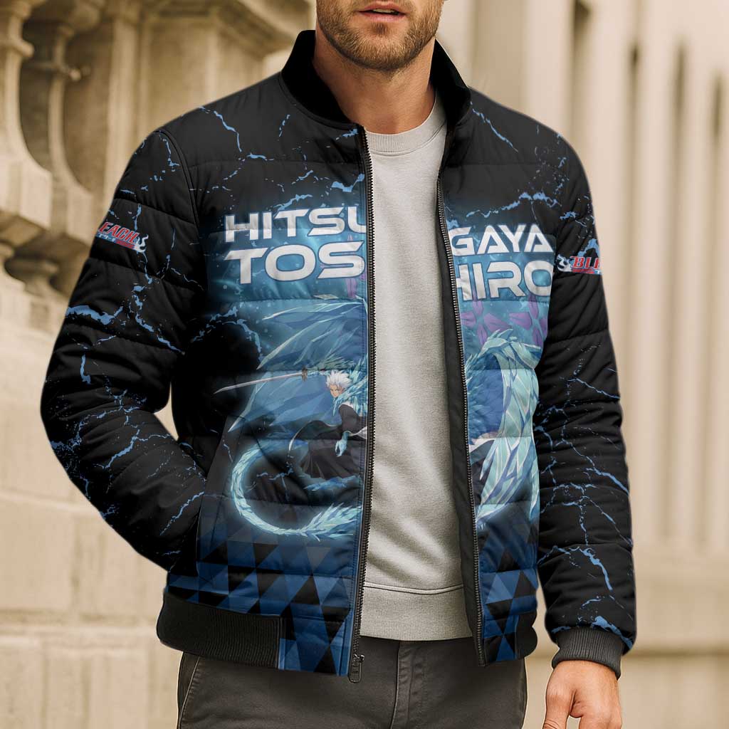 Hitsugaya Toshiro Bleach Bomber Puffer Jacket Ice Element Anime Crystal Style