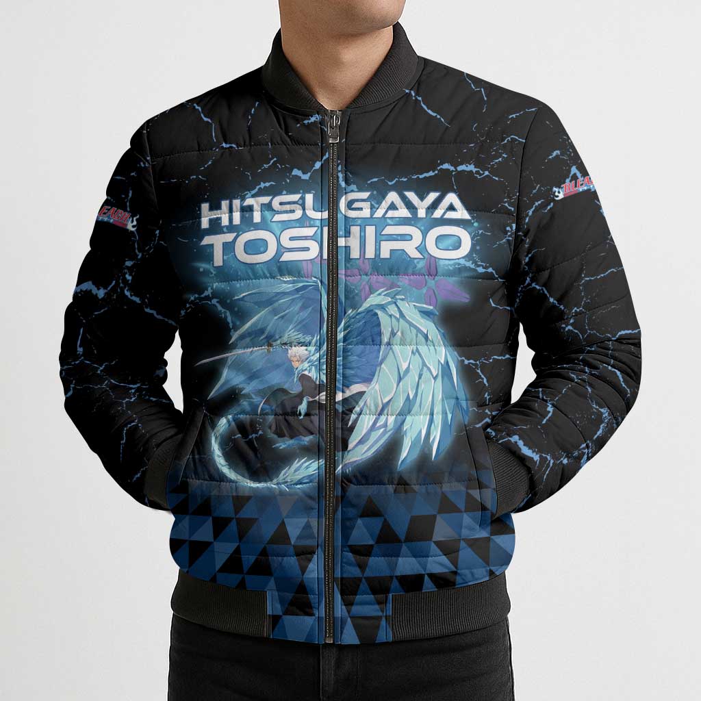 Hitsugaya Toshiro Bleach Bomber Puffer Jacket Ice Element Anime Crystal Style