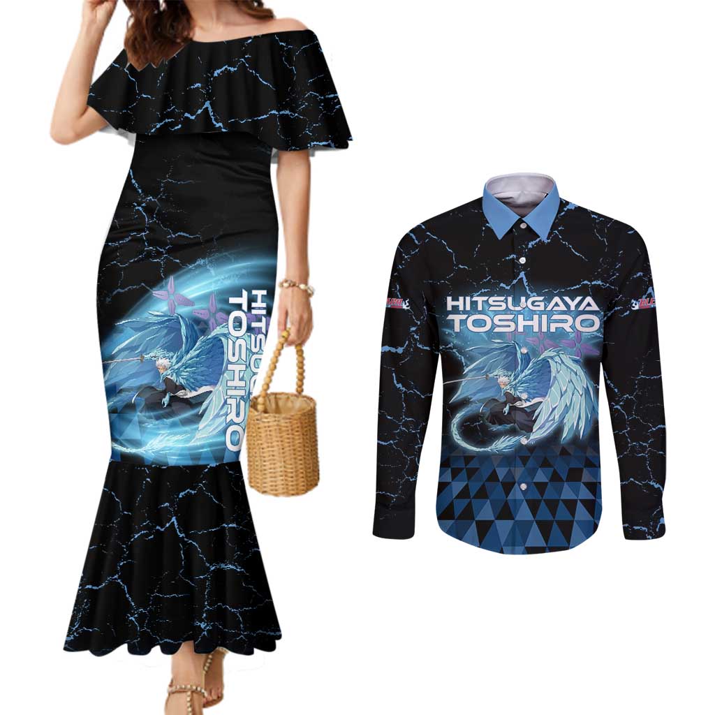 Hitsugaya Toshiro Bleach Couples Matching Mermaid Dress and Long Sleeve Button Shirt Ice Element Anime Crystal Style