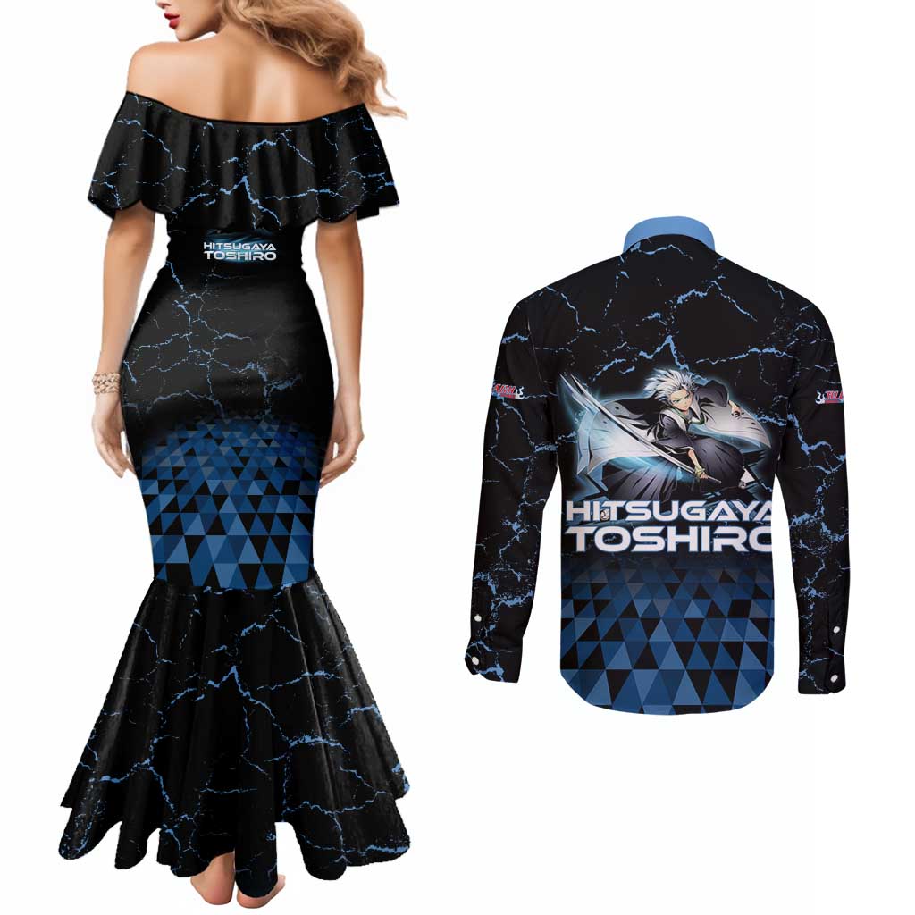 Hitsugaya Toshiro Bleach Couples Matching Mermaid Dress and Long Sleeve Button Shirt Ice Element Anime Crystal Style