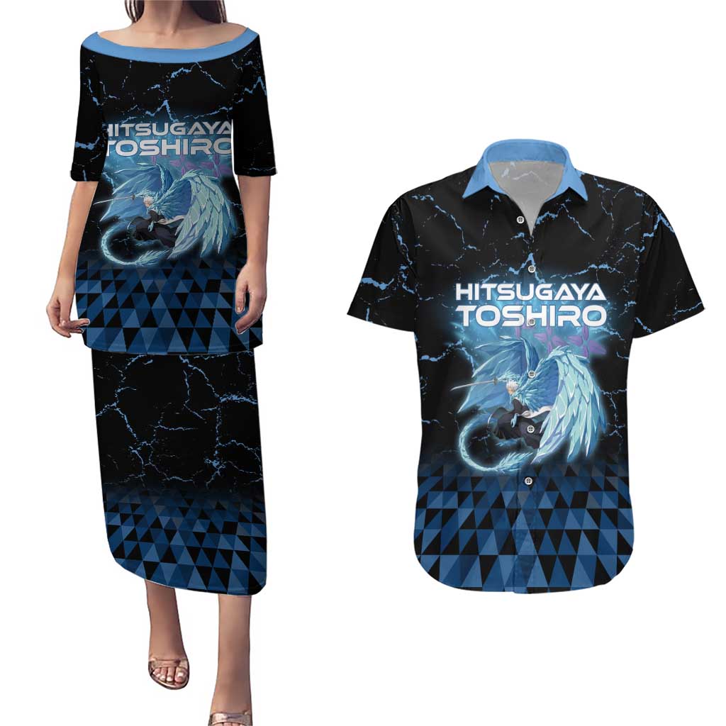Hitsugaya Toshiro Bleach Couples Matching Puletasi and Hawaiian Shirt Ice Element Anime Crystal Style
