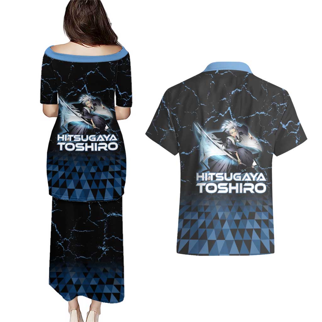 Hitsugaya Toshiro Bleach Couples Matching Puletasi and Hawaiian Shirt Ice Element Anime Crystal Style