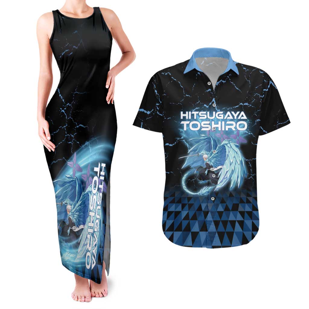 Hitsugaya Toshiro Bleach Couples Matching Tank Maxi Dress and Hawaiian Shirt Ice Element Anime Crystal Style