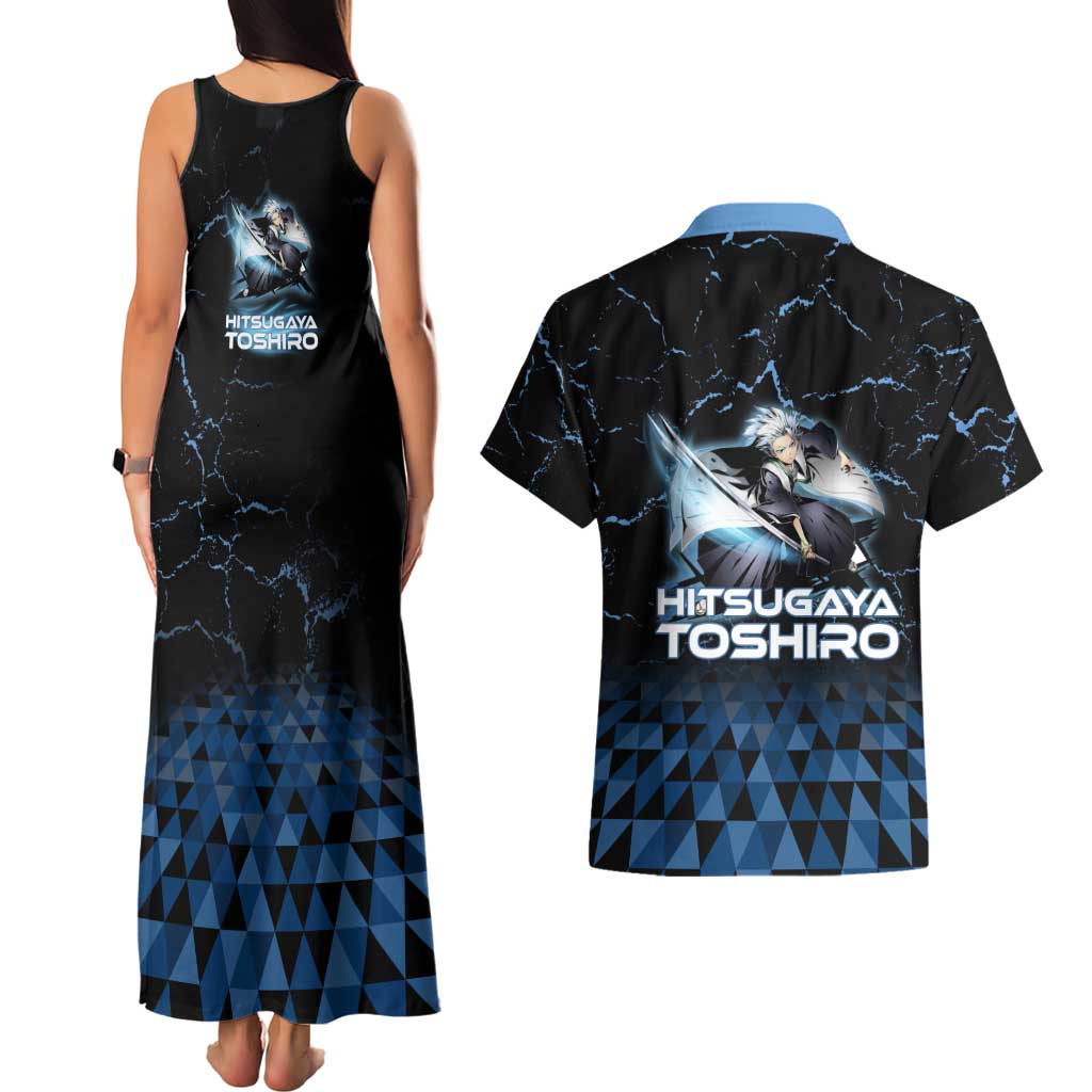 Hitsugaya Toshiro Bleach Couples Matching Tank Maxi Dress and Hawaiian Shirt Ice Element Anime Crystal Style