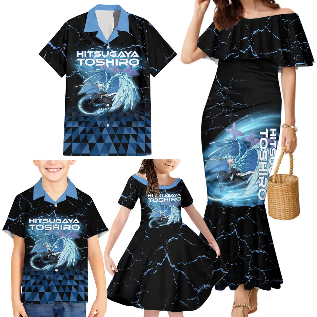 Hitsugaya Toshiro Bleach Family Matching Mermaid Dress and Hawaiian Shirt Ice Element Anime Crystal Style
