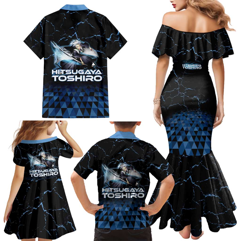 Hitsugaya Toshiro Bleach Family Matching Mermaid Dress and Hawaiian Shirt Ice Element Anime Crystal Style