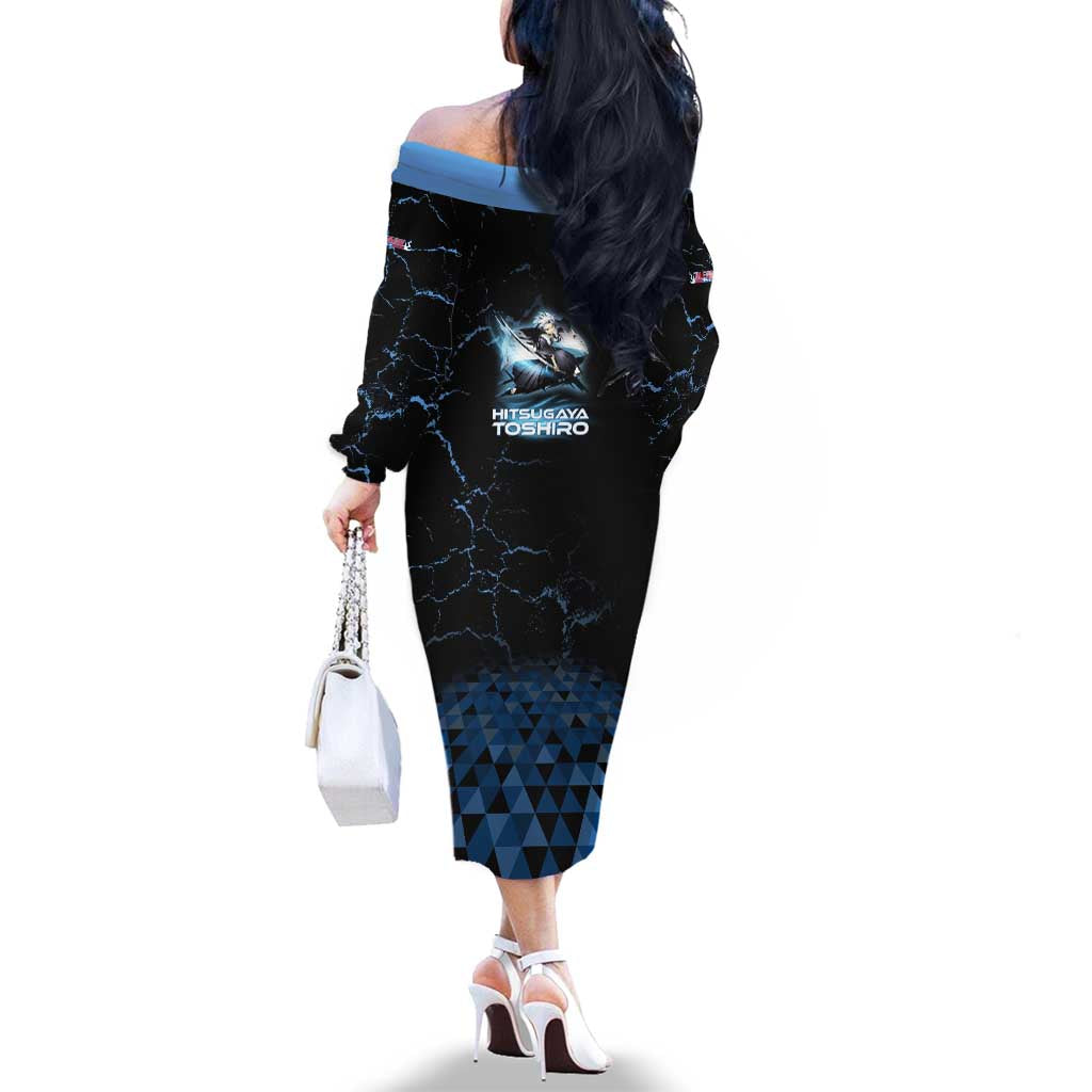 Hitsugaya Toshiro Bleach Family Matching Off The Shoulder Long Sleeve Dress and Hawaiian Shirt Ice Element Anime Crystal Style