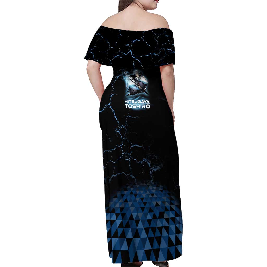 Hitsugaya Toshiro Bleach Family Matching Off Shoulder Maxi Dress and Hawaiian Shirt Ice Element Anime Crystal Style