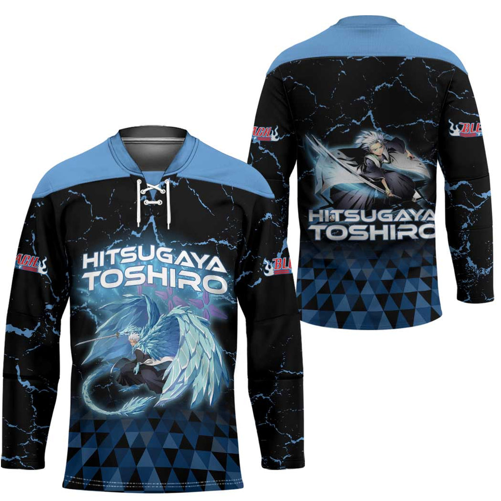 Hitsugaya Toshiro Bleach Hockey Jersey Ice Element Anime Crystal Style