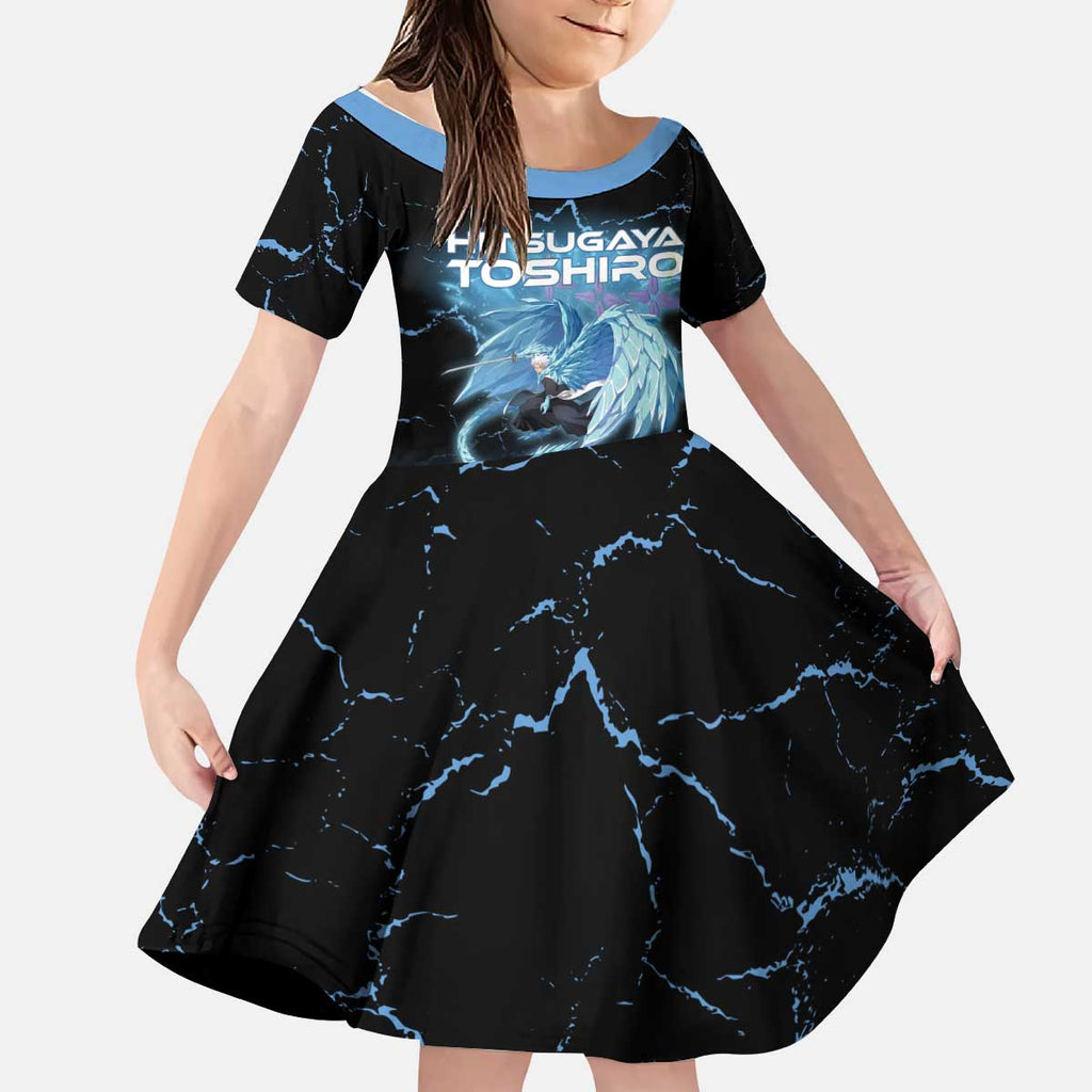 Hitsugaya Toshiro Bleach Kid Short Sleeve Dress Ice Element Anime Crystal Style