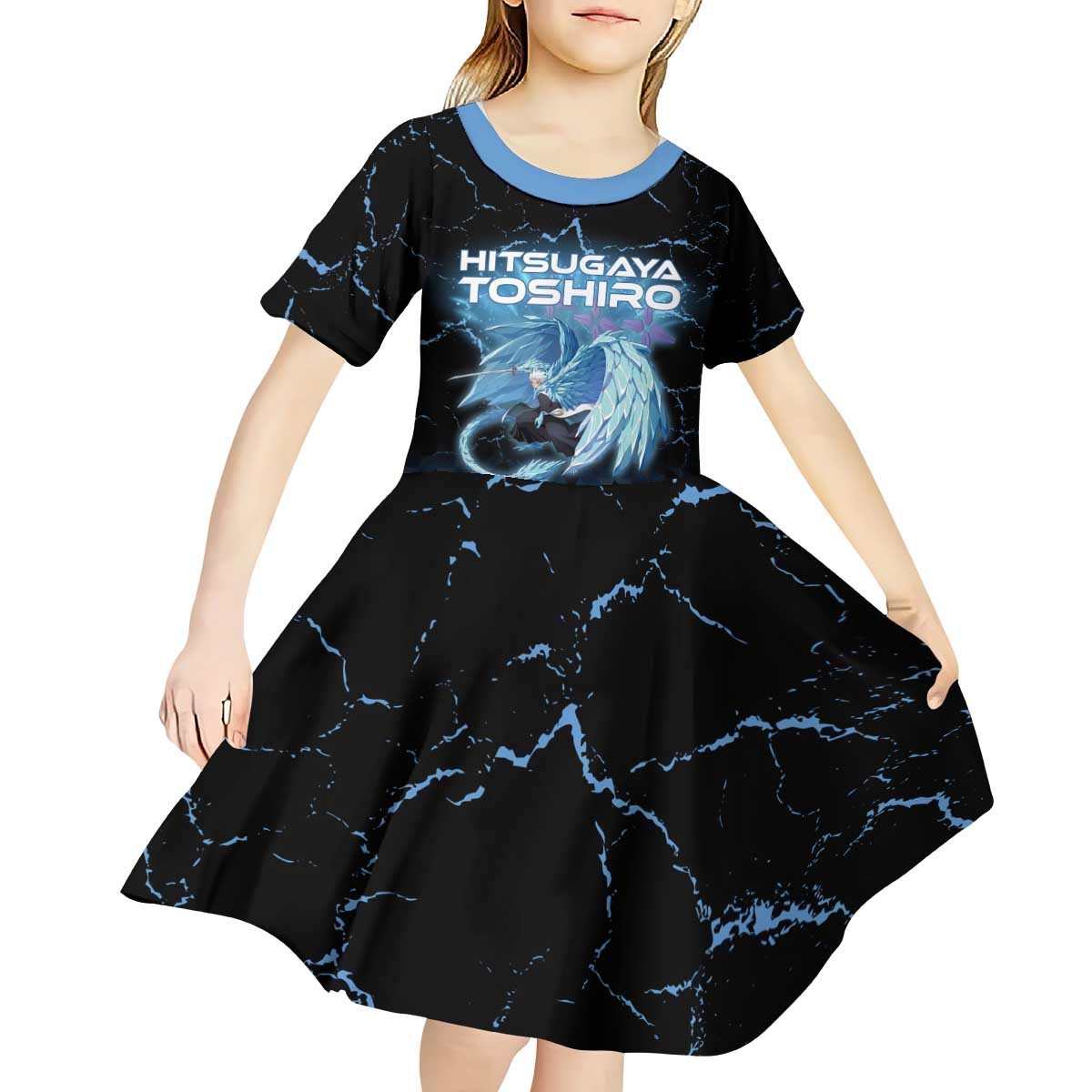 Hitsugaya Toshiro Bleach Kid Short Sleeve Dress Ice Element Anime Crystal Style