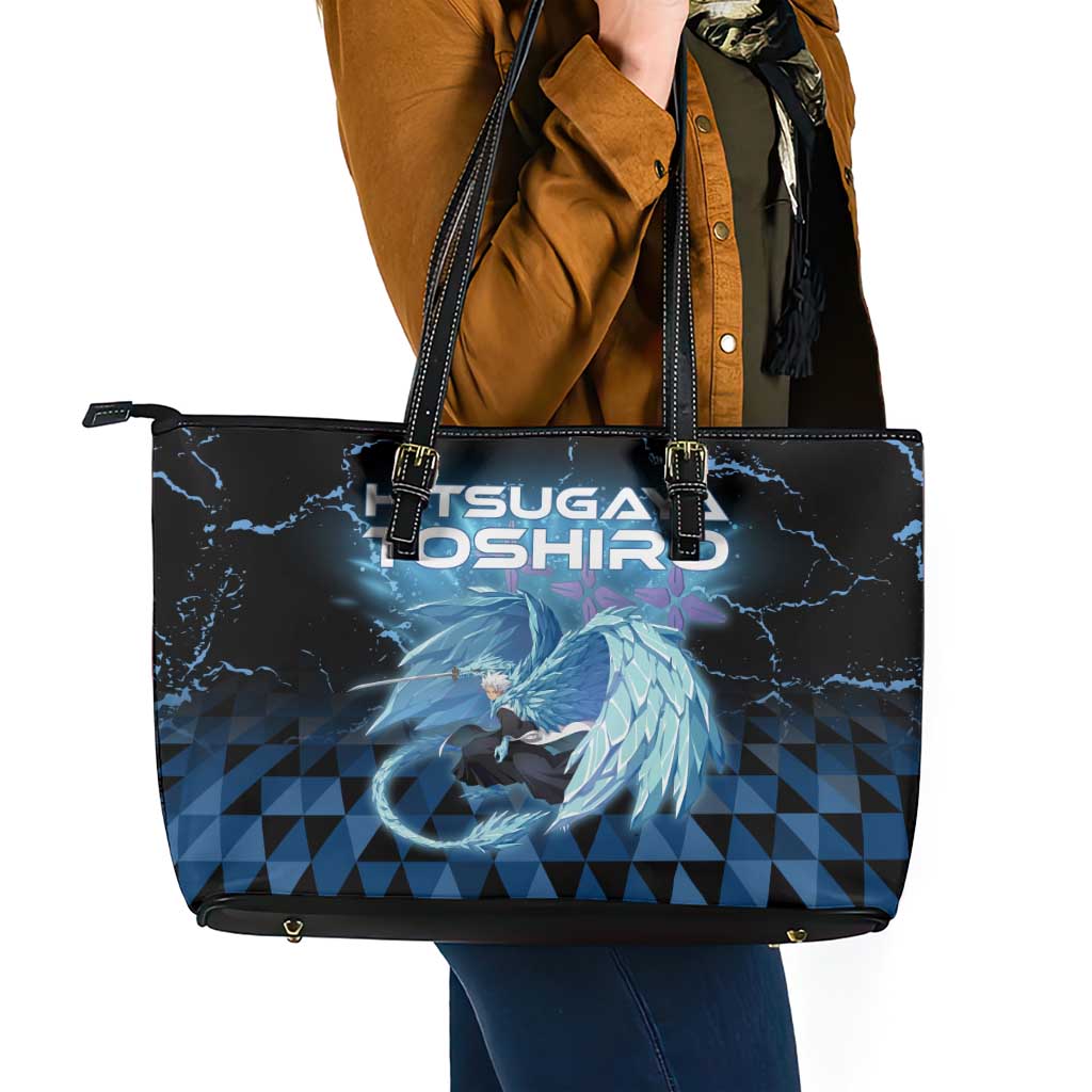 Hitsugaya Toshiro Bleach Leather Tote Bag Ice Element Anime Crystal Style