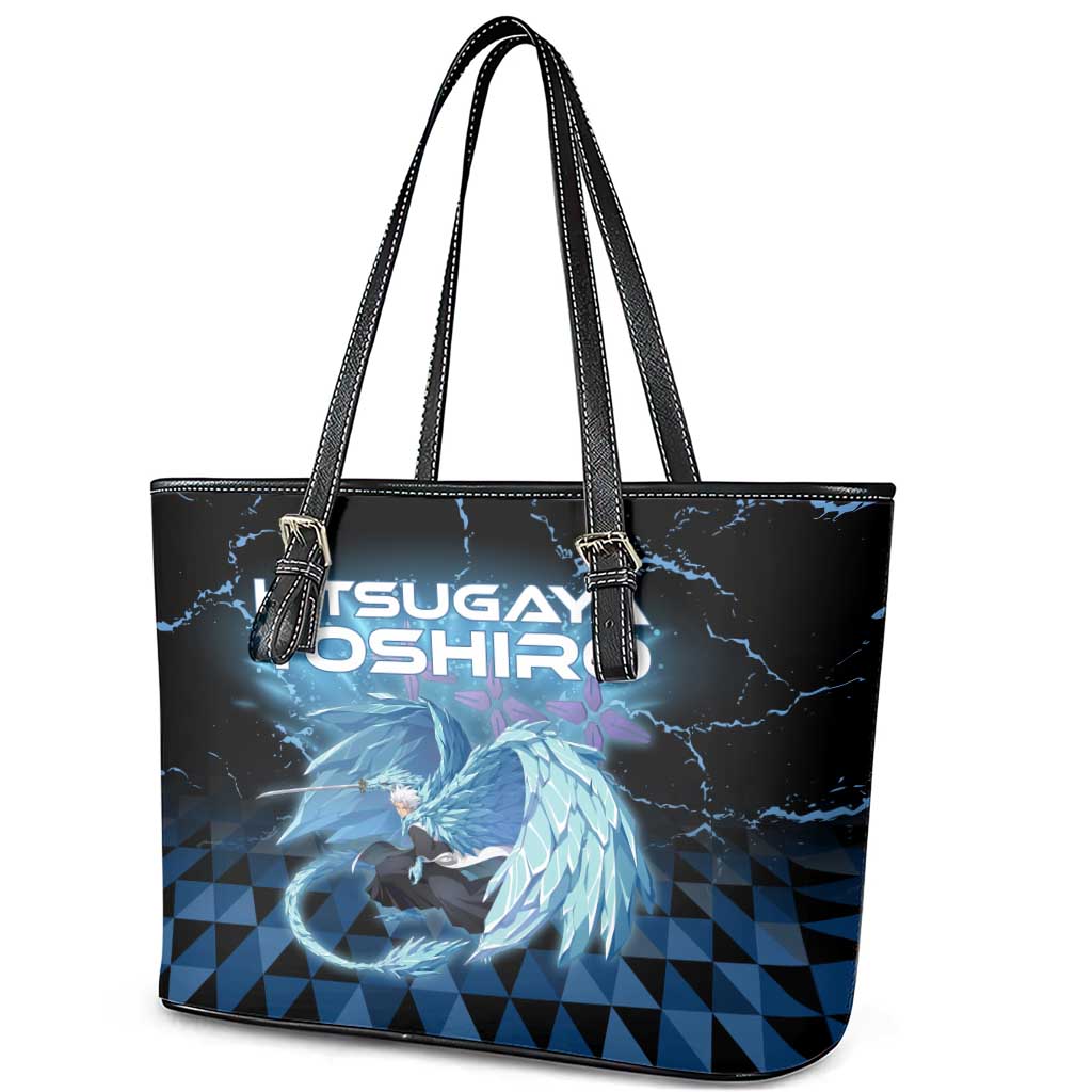 Hitsugaya Toshiro Bleach Leather Tote Bag Ice Element Anime Crystal Style