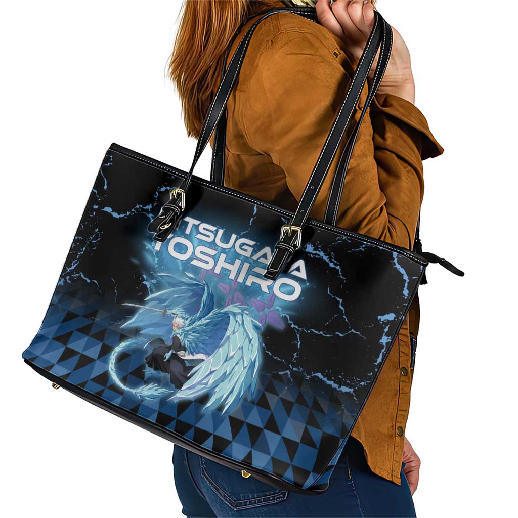 Hitsugaya Toshiro Bleach Leather Tote Bag Ice Element Anime Crystal Style