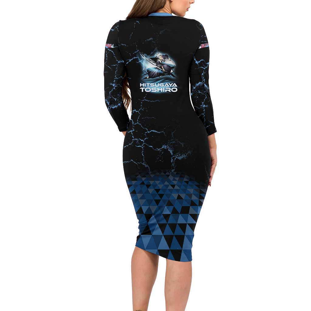 Hitsugaya Toshiro Bleach Long Sleeve Bodycon Dress Ice Element Anime Crystal Style