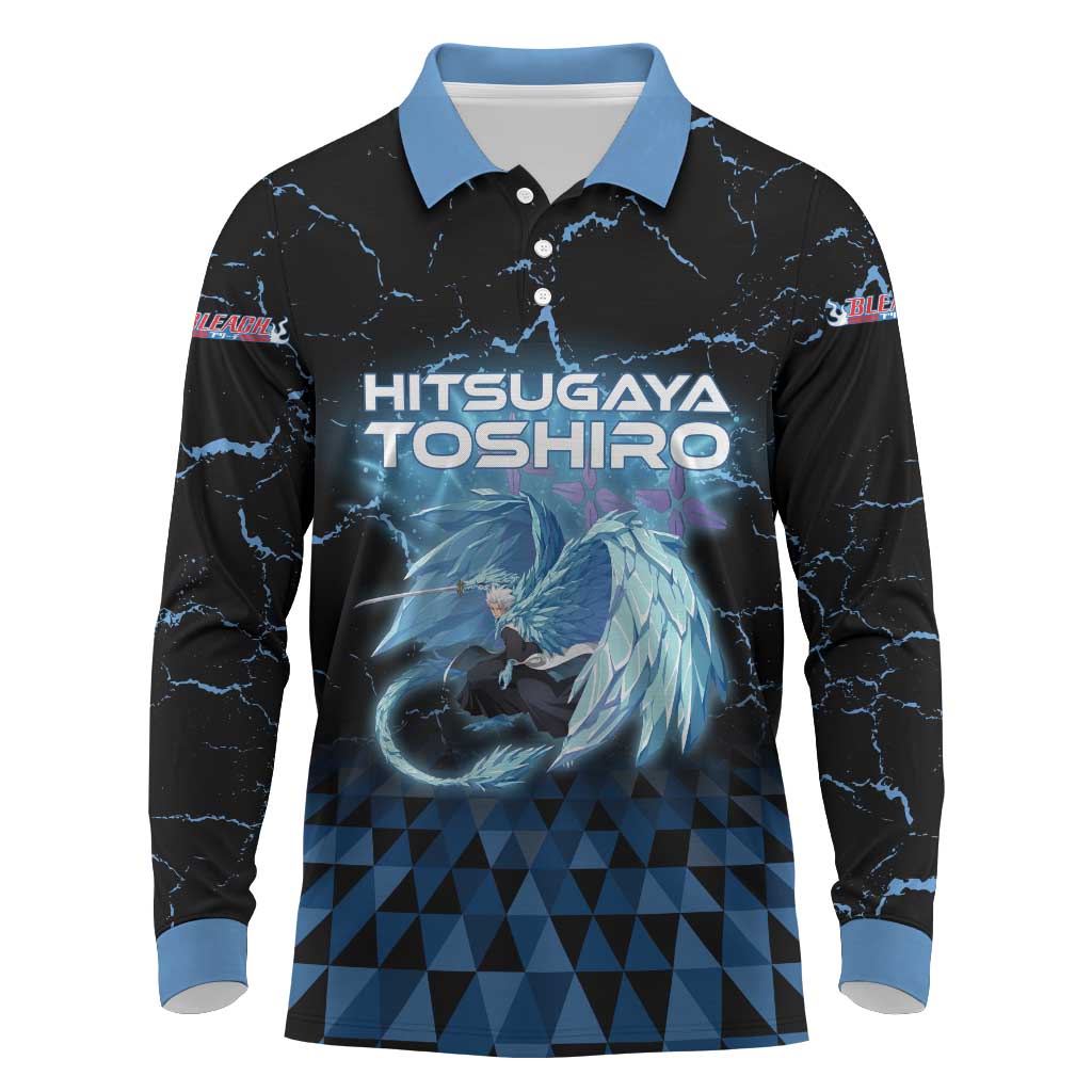 Hitsugaya Toshiro Bleach Long Sleeve Polo Shirt Ice Element Anime Crystal Style
