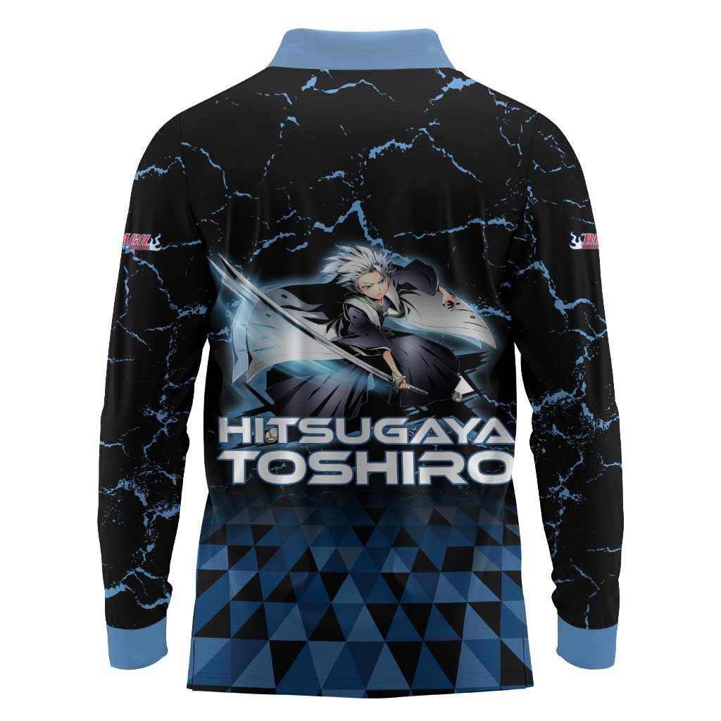 Hitsugaya Toshiro Bleach Long Sleeve Polo Shirt Ice Element Anime Crystal Style