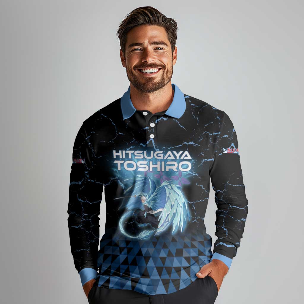 Hitsugaya Toshiro Bleach Long Sleeve Polo Shirt Ice Element Anime Crystal Style