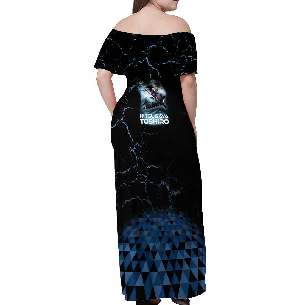 Hitsugaya Toshiro Bleach Off Shoulder Maxi Dress Ice Element Anime Crystal Style
