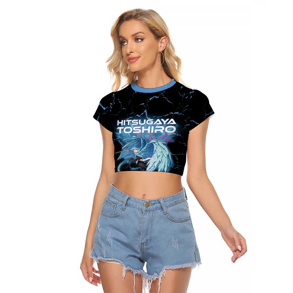 Hitsugaya Toshiro Bleach Raglan Cropped T Shirt Ice Element Anime Crystal Style