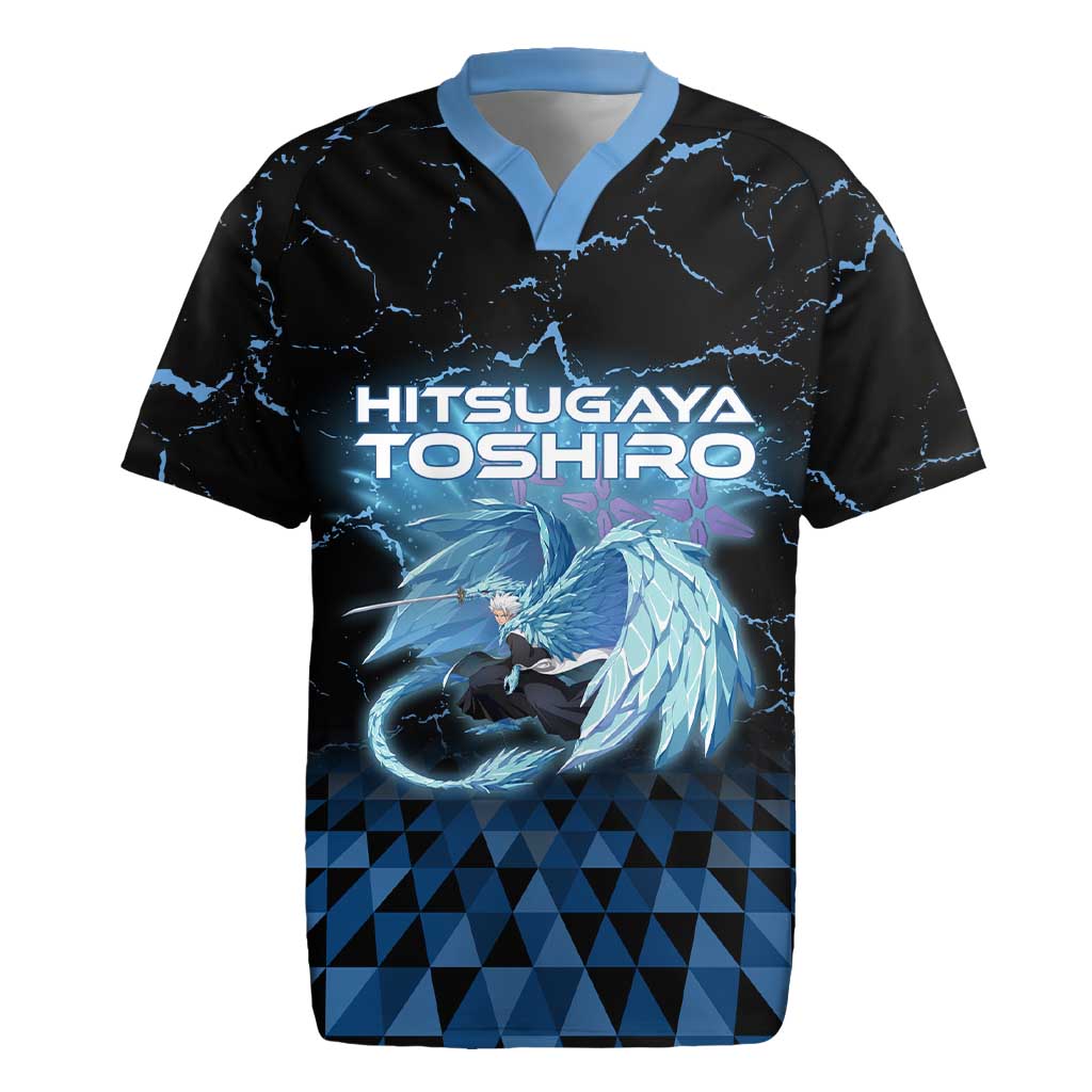Hitsugaya Toshiro Bleach Rugby Jersey Ice Element Anime Crystal Style