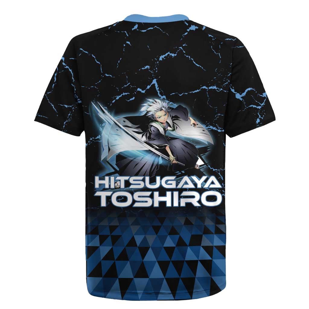 Hitsugaya Toshiro Bleach Rugby Jersey Ice Element Anime Crystal Style