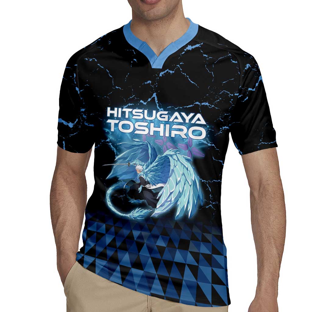 Hitsugaya Toshiro Bleach Rugby Jersey Ice Element Anime Crystal Style