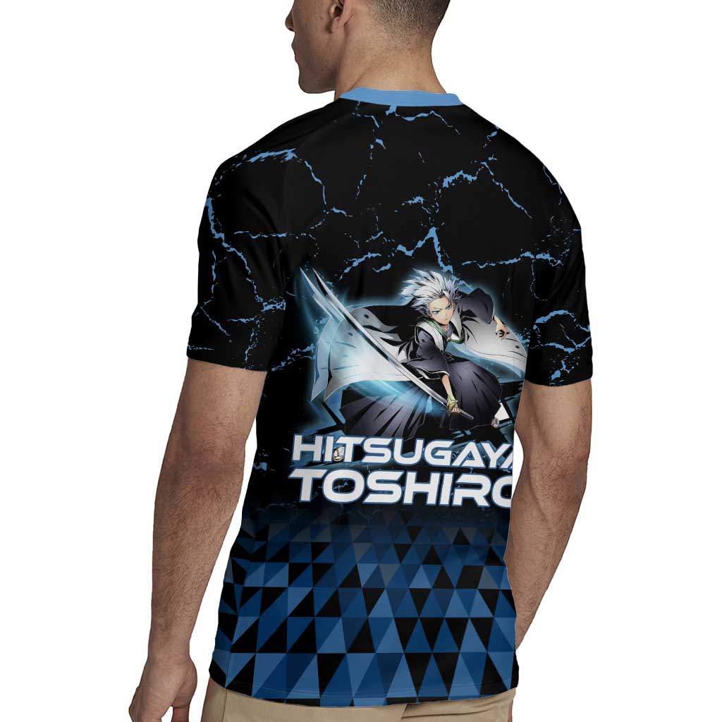 Hitsugaya Toshiro Bleach Rugby Jersey Ice Element Anime Crystal Style