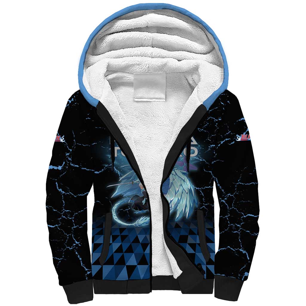 Hitsugaya Toshiro Bleach Sherpa Hoodie Ice Element Anime Crystal Style