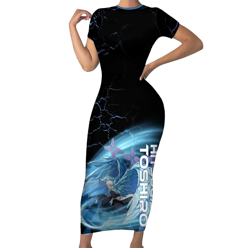 Hitsugaya Toshiro Bleach Short Sleeve Bodycon Dress Ice Element Anime Crystal Style