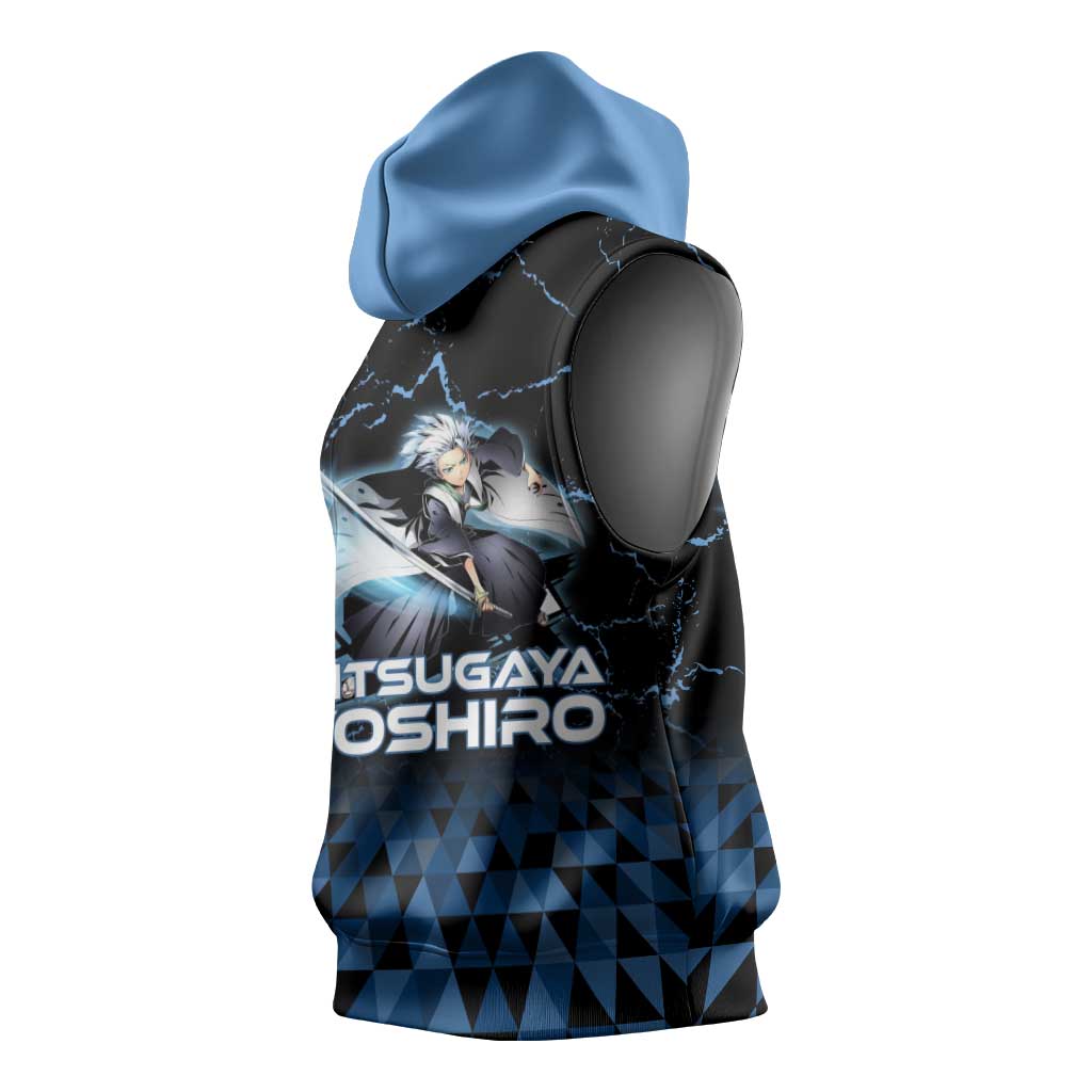 Hitsugaya Toshiro Bleach Sleeveless Hoodie Ice Element Anime Crystal Style