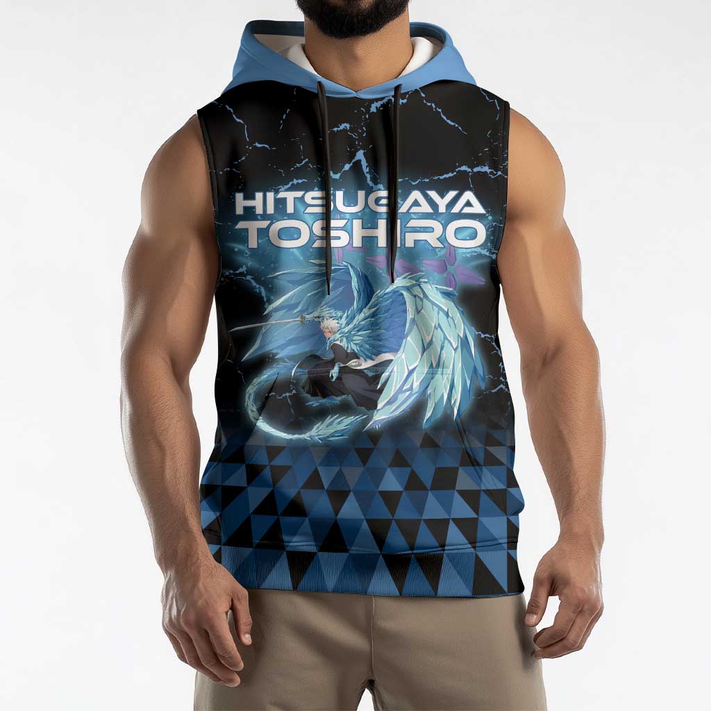Hitsugaya Toshiro Bleach Sleeveless Hoodie Ice Element Anime Crystal Style