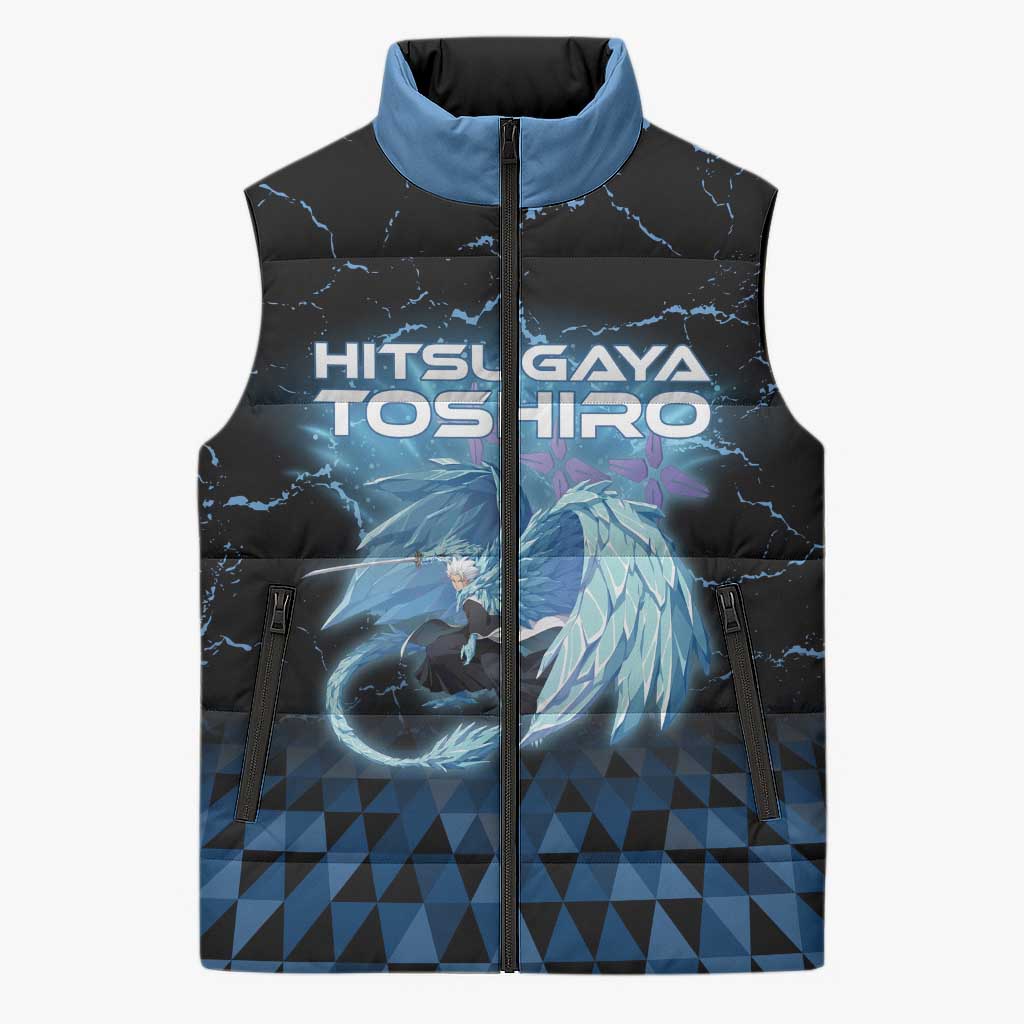 Hitsugaya Toshiro Bleach Sleeveless Puffer Jacket Ice Element Anime Crystal Style