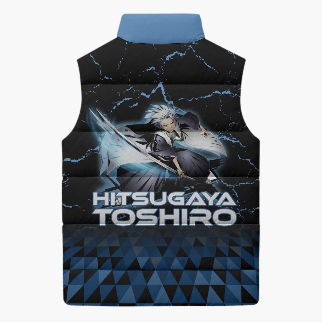 Hitsugaya Toshiro Bleach Sleeveless Puffer Jacket Ice Element Anime Crystal Style