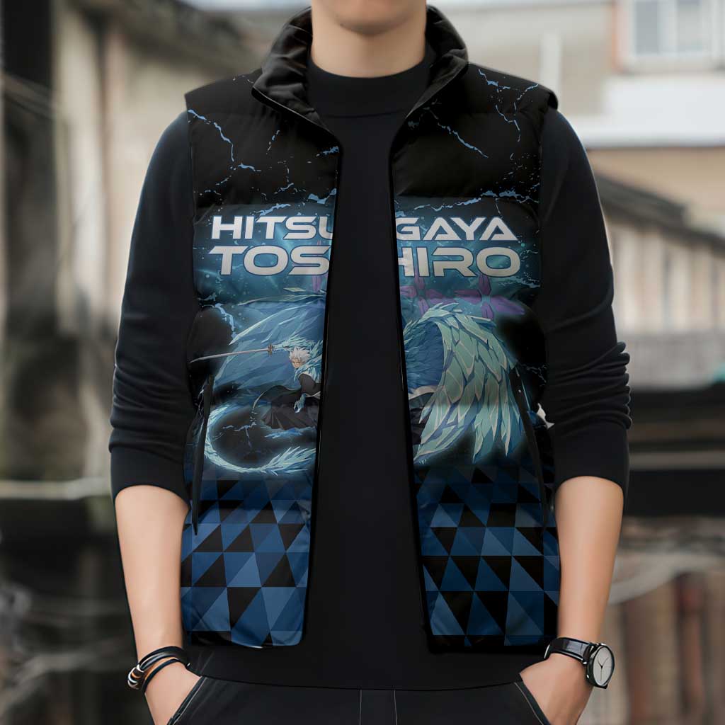 Hitsugaya Toshiro Bleach Sleeveless Puffer Jacket Ice Element Anime Crystal Style